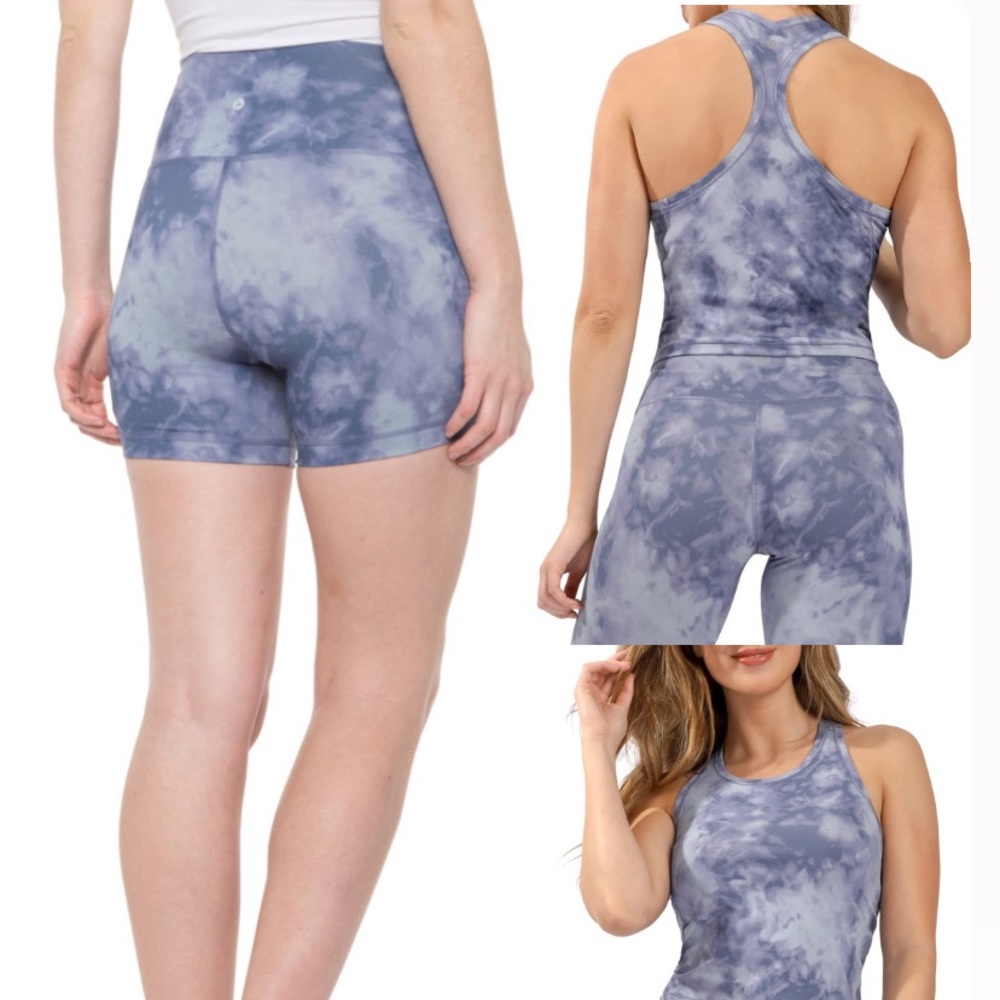 NWT tie dye workout set tank top and biker short